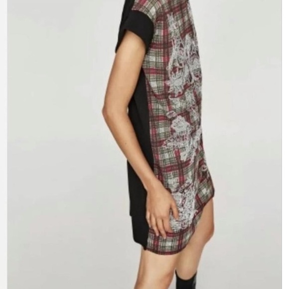 Zara Tweed Plaid Shift Dress - Picture 2 of 4